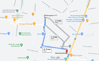 Hier der Weg von der Straßenbahnstation zur Registration