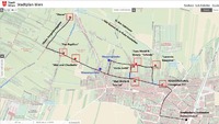 Die Route als Stadtplan, mit Beschriftung